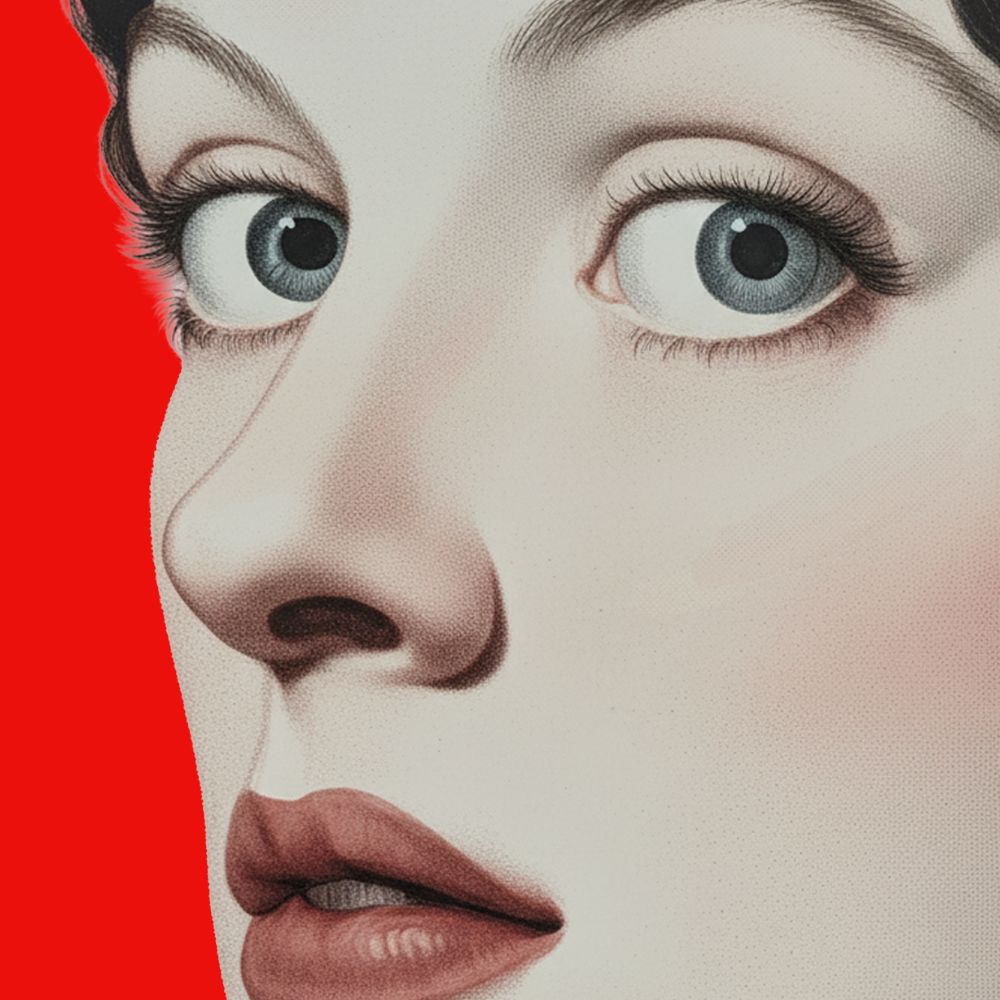 [looks] red · square fine art greeting card