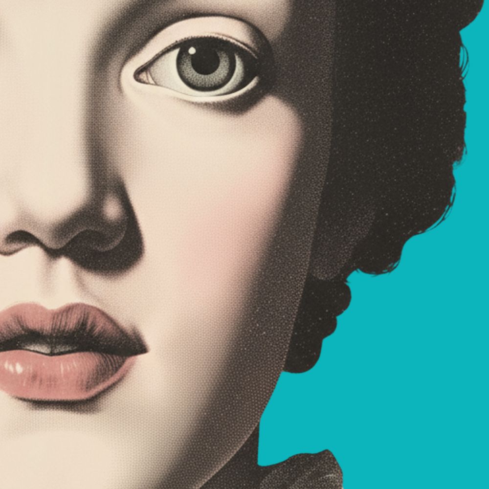 [looks] cyan · square fine art greeting card