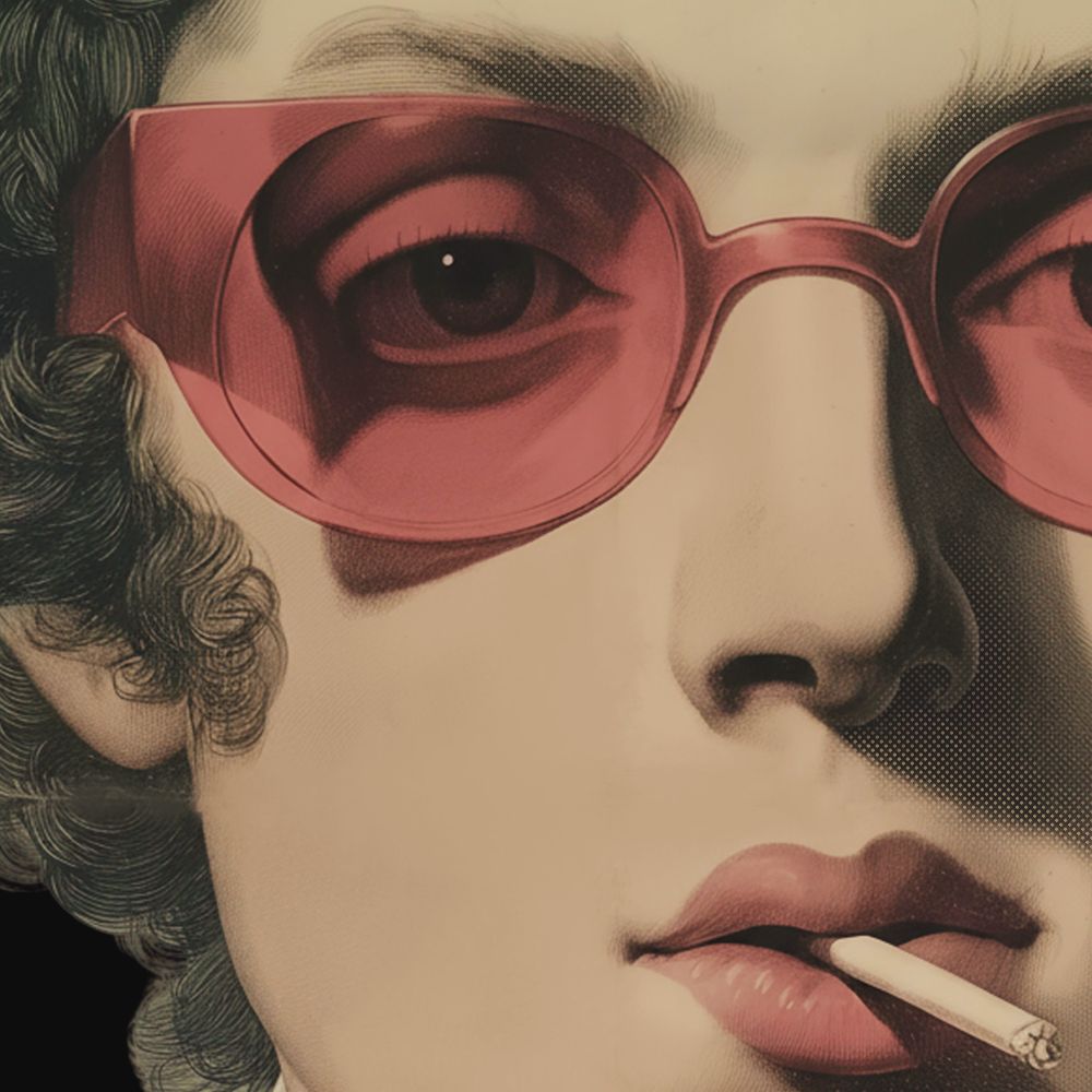 [looks] black · square fine art greeting card