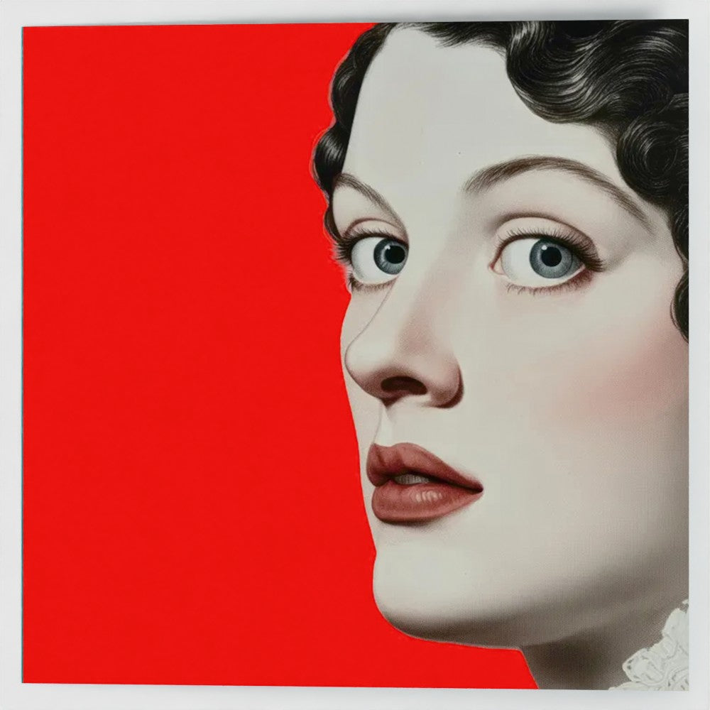 [looks] red · square fine art greeting card