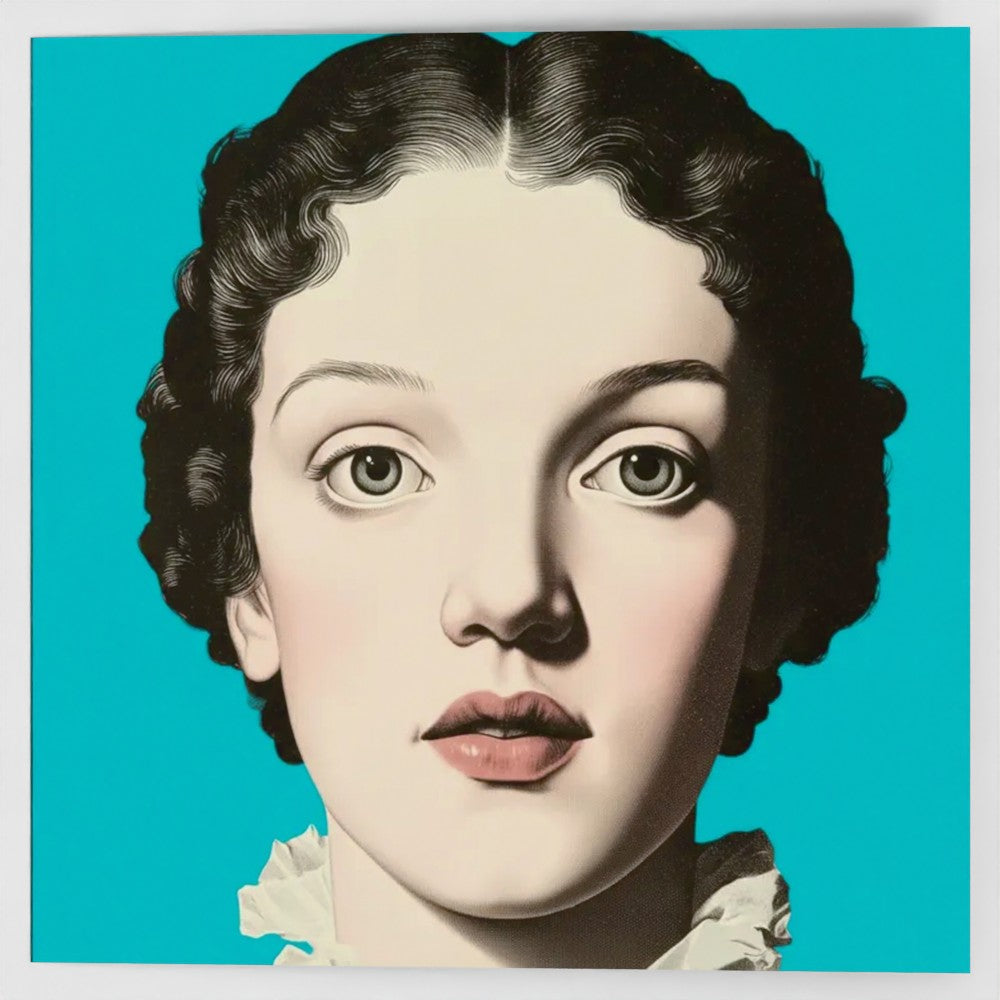 [looks] cyan · square fine art greeting card