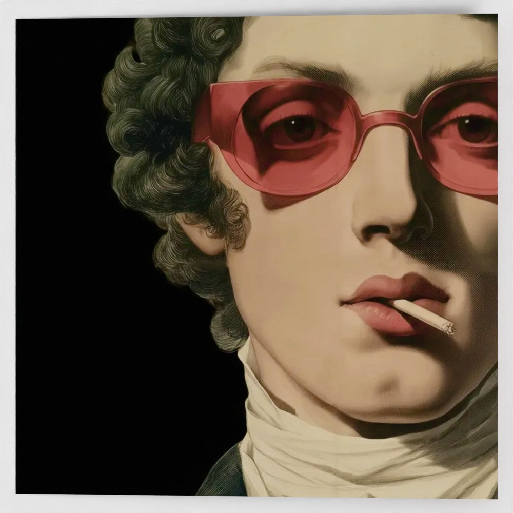 [looks] black · square fine art greeting card